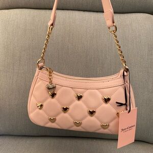 Juicy Couture Blush Quilted Heart Shoulder Bag